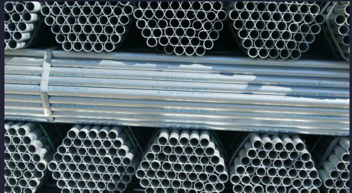 Schedule 80 Galvanized Steel Pipe For Water Supply , Round Galvanized Steel Tube